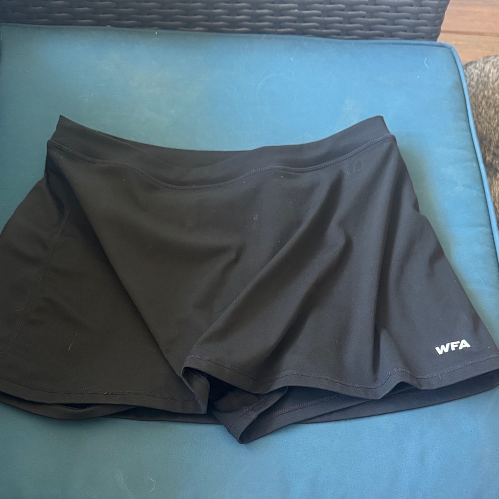WFA Women's Black Athletic Skort with Built-In Shorts with shirt